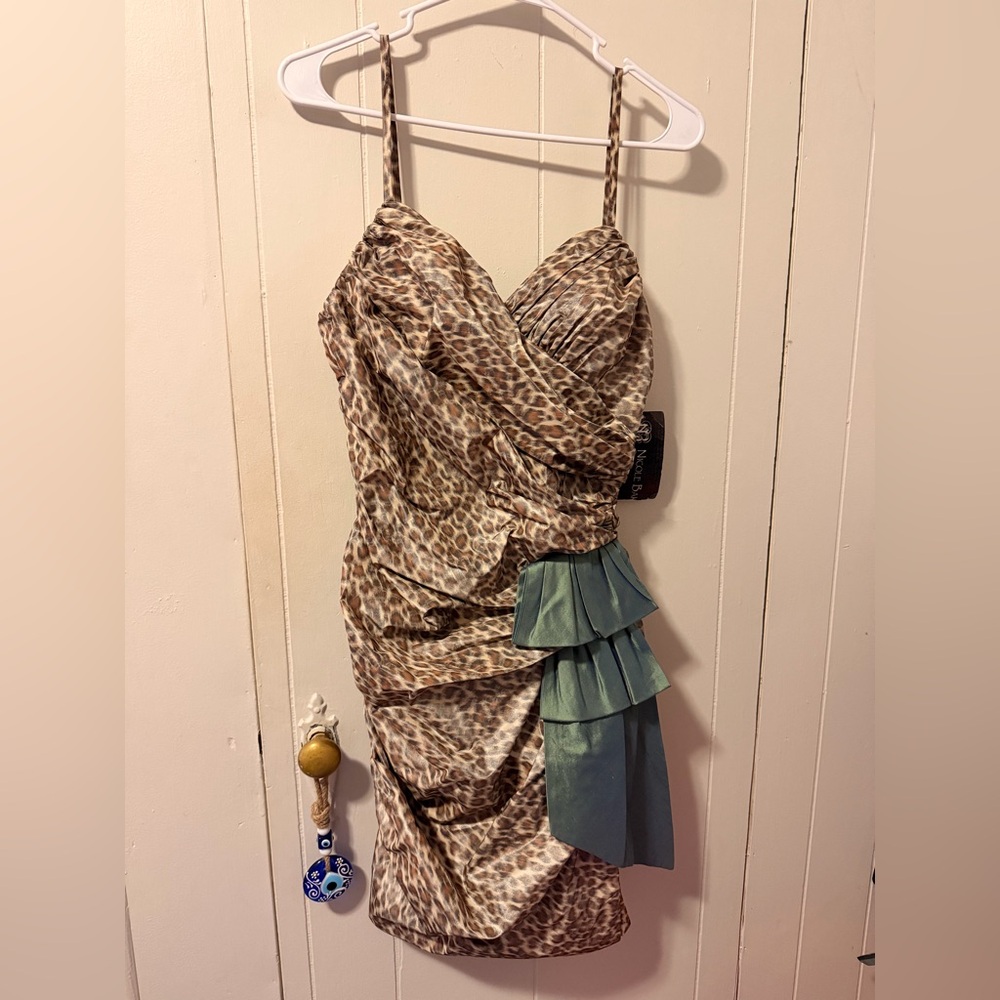 Nicole Bakti vintage leopard cocktail dress